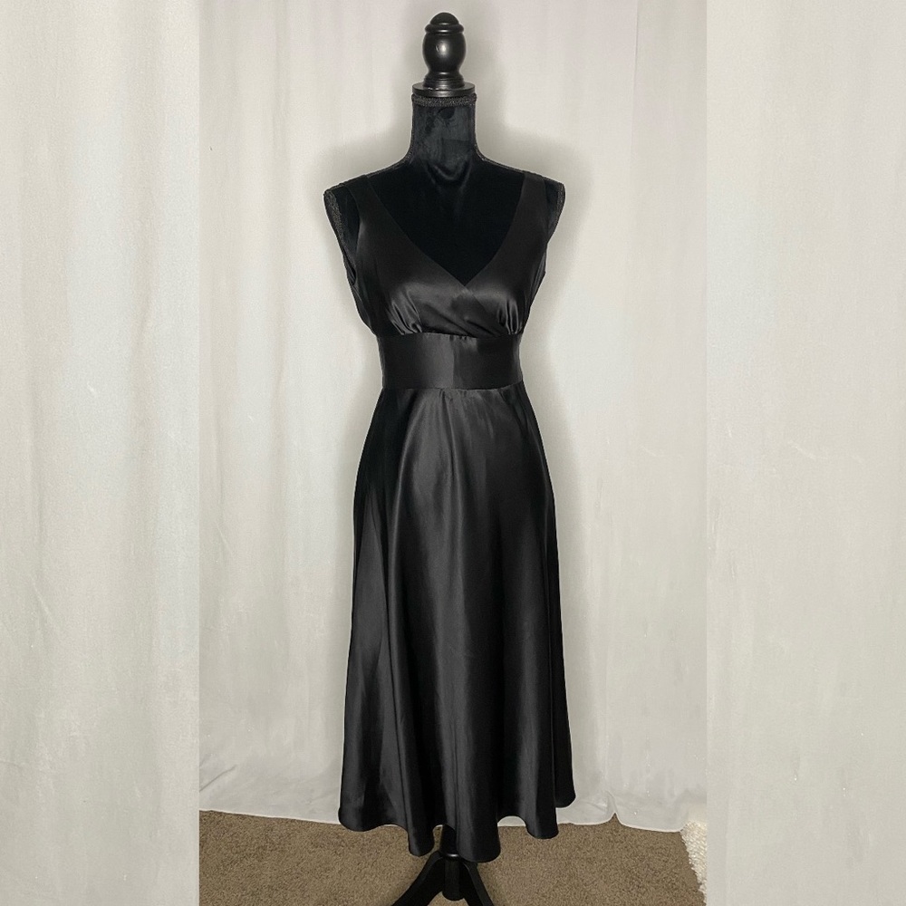 Silky simple black dress